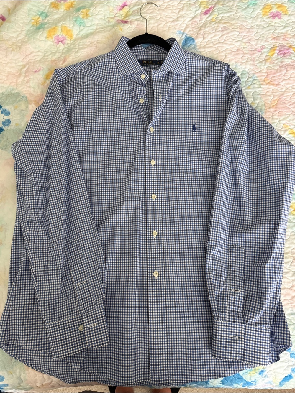 Polo by Ralph Lauren Navy and White Gingham Button-Down Shirt